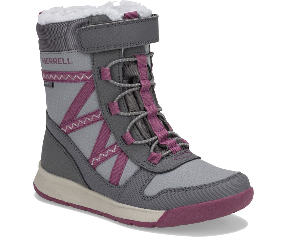 Merrell Boots Grey - Snow Crush 2.0 Waterproof - Kids 67RQBPUVS